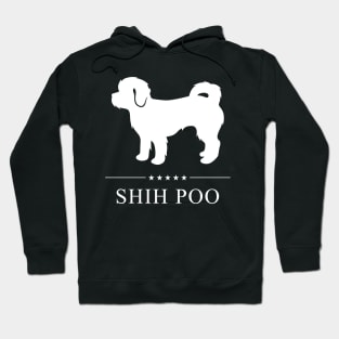 Shih Poo Dog White Silhouette Hoodie